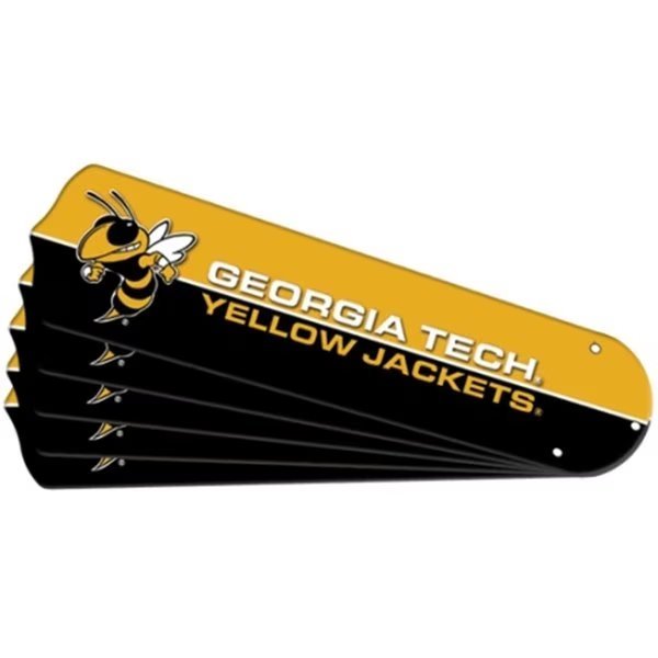 New NCAA GEORGIA TECH YELLOW JACKETS 52 in. Ceiling Fan Blade Set, Ceiling Fan Designers, Mfr#: CE56725